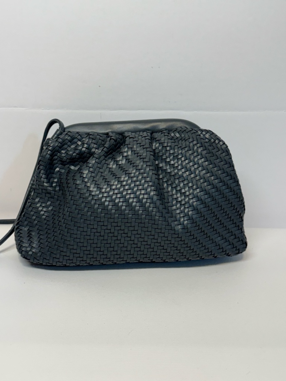 Anthropologie Gray Woven Pouch Shoulder Bag Slouchy Clutch
